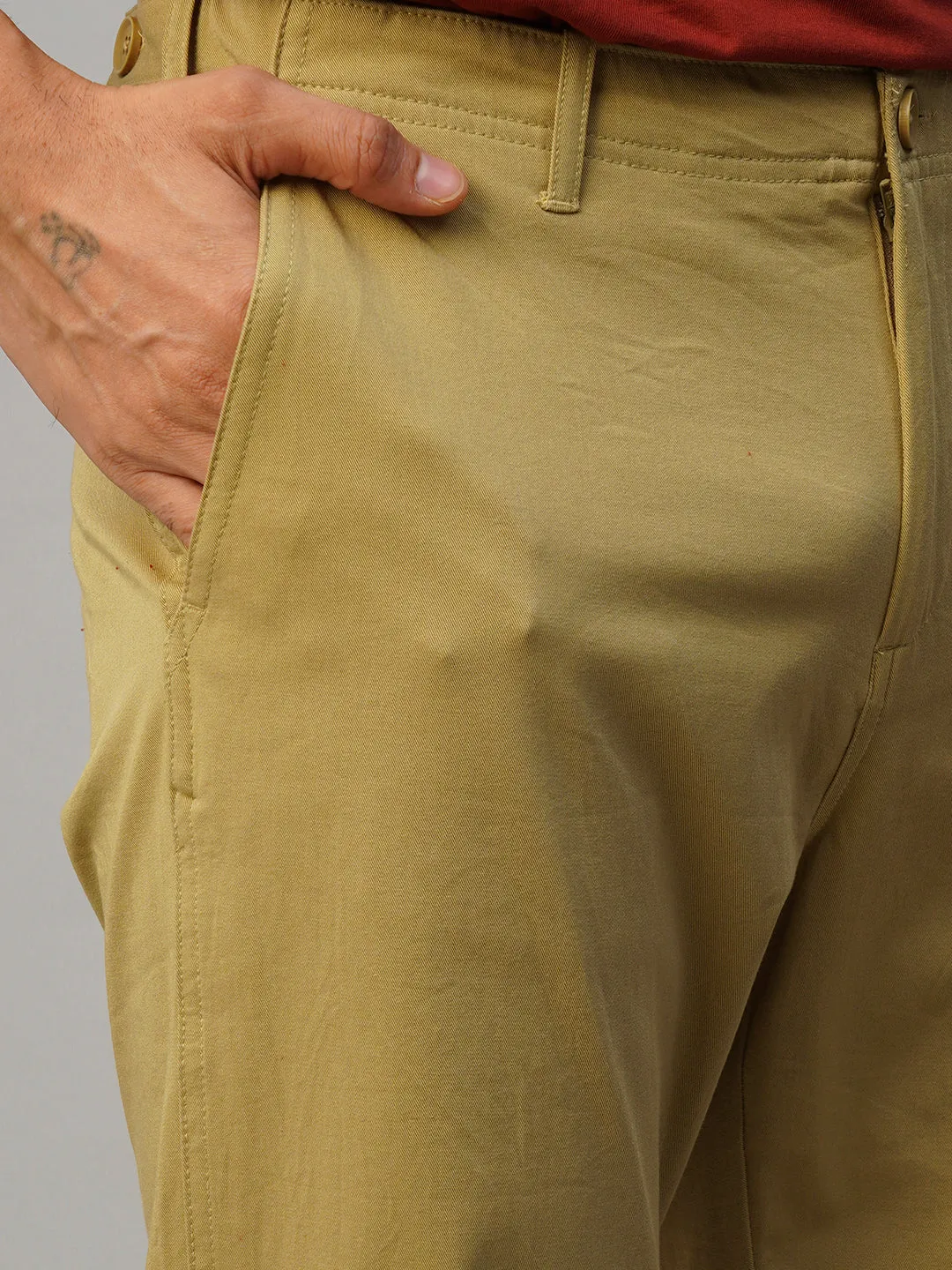 Men's 4 Way Stretch Khaki Slim Fit Pants