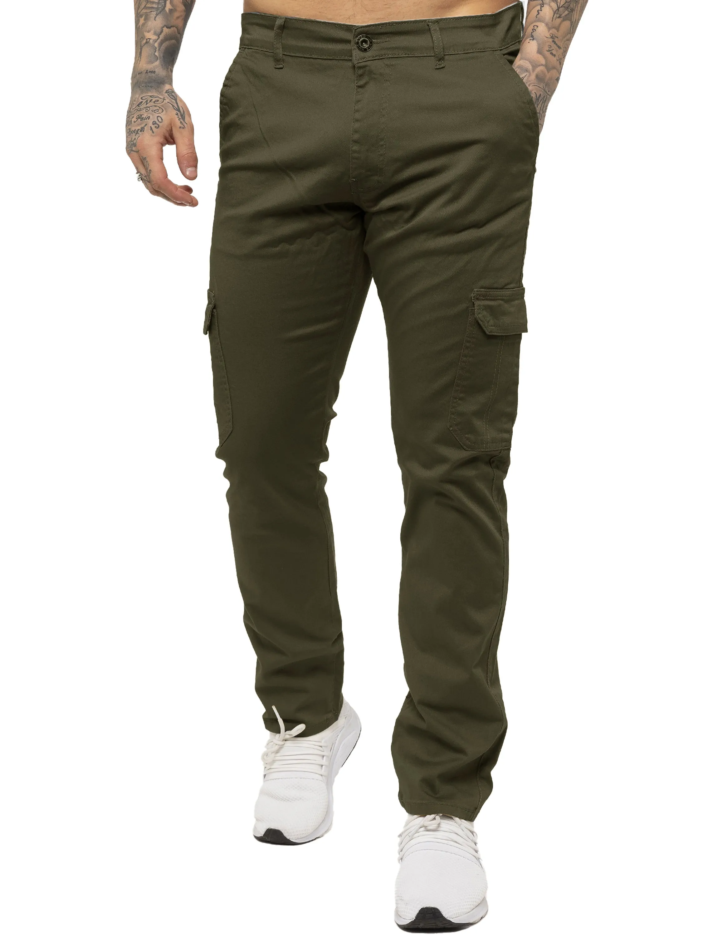 Mens Cargo Combat Slim Fit Trousers | Enzo Designer Menswear