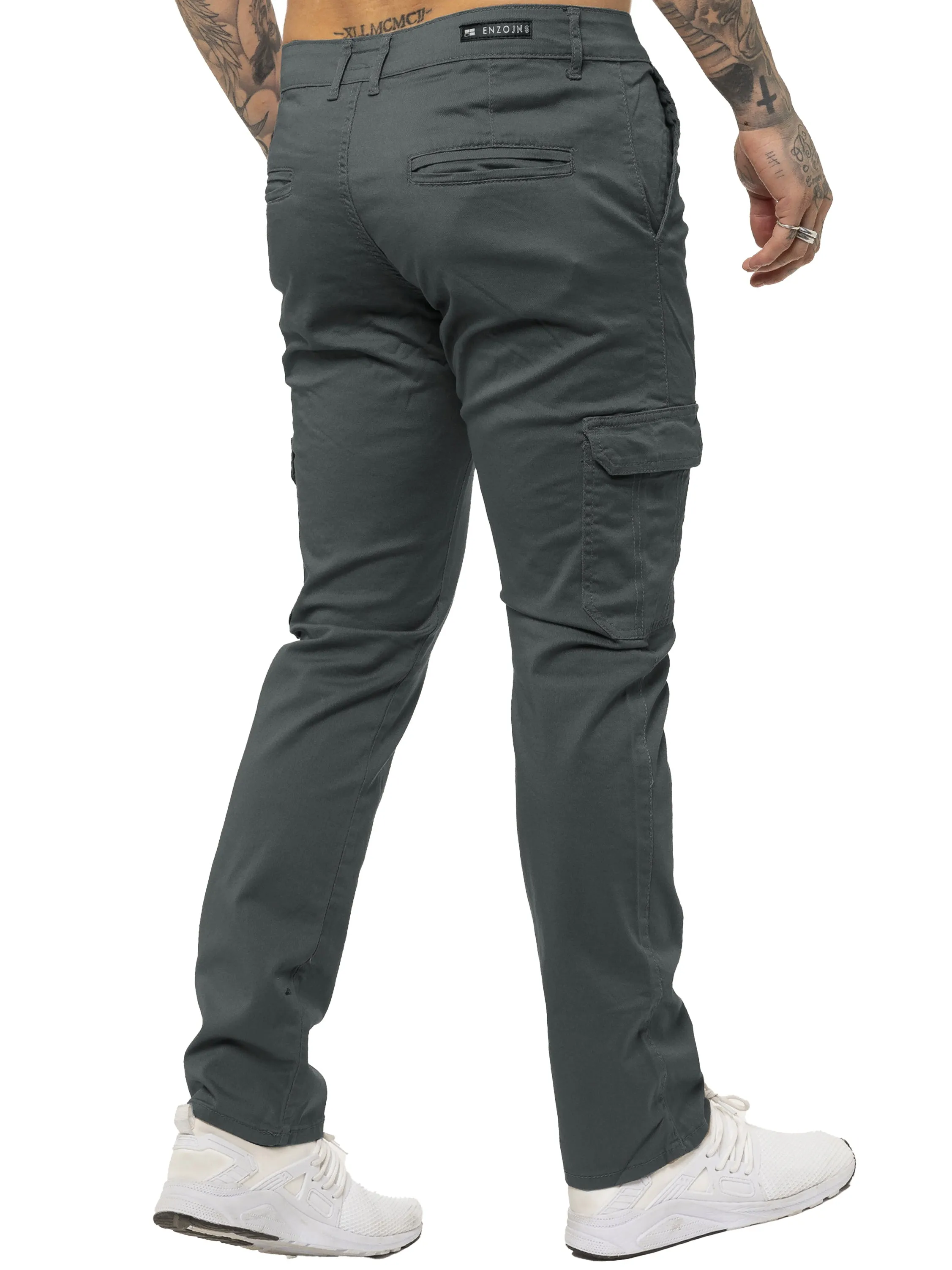 Mens Cargo Combat Slim Fit Trousers | Enzo Designer Menswear