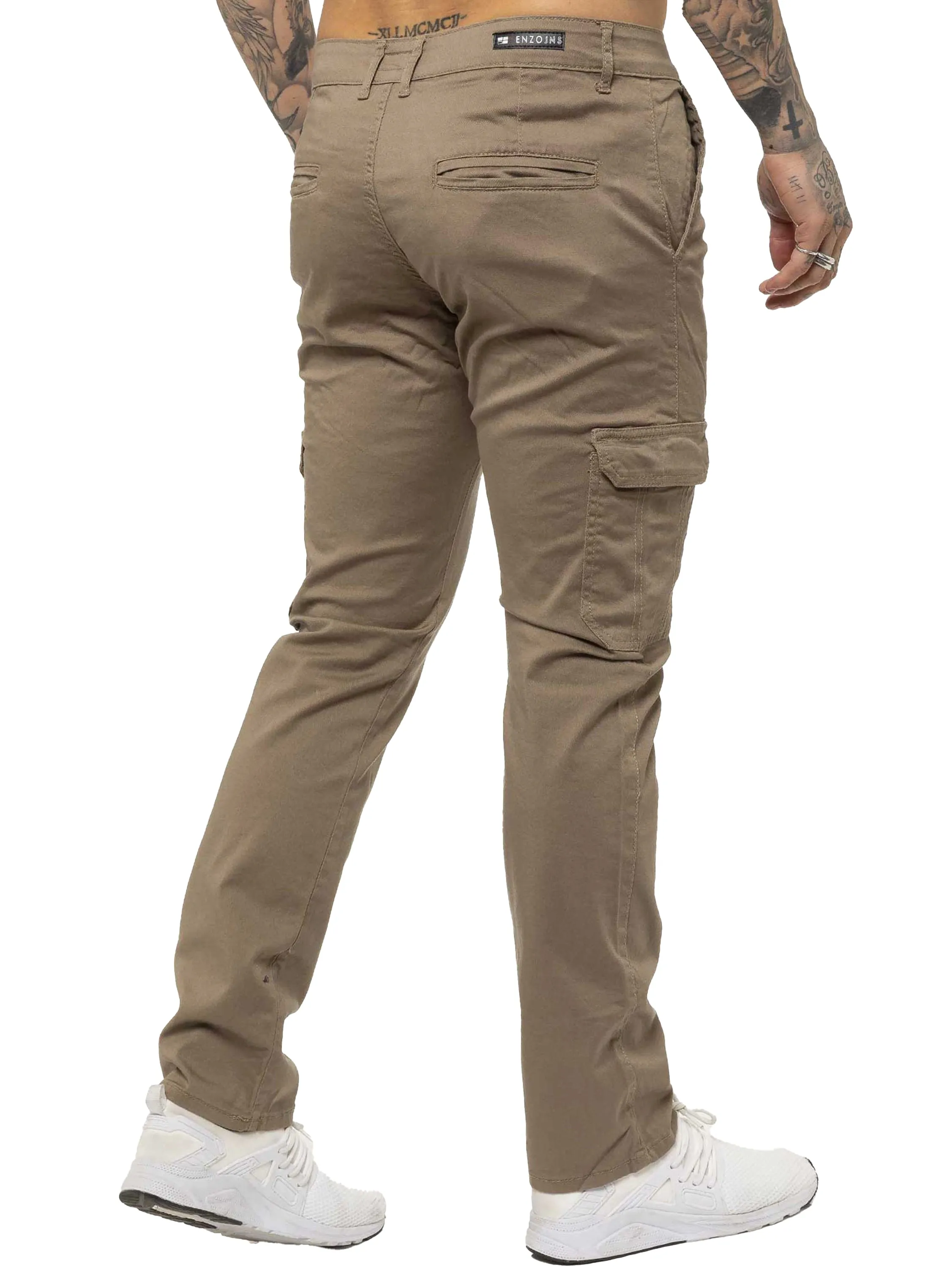 Mens Cargo Combat Slim Fit Trousers | Enzo Designer Menswear