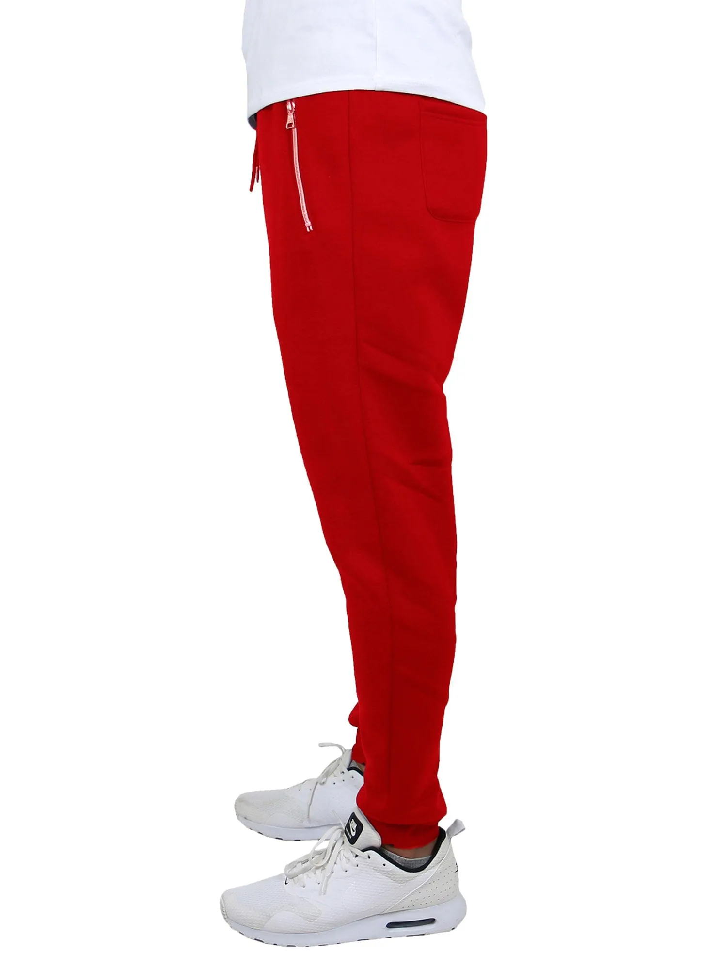 Men's Fleece Joggers with Contrast Zippers