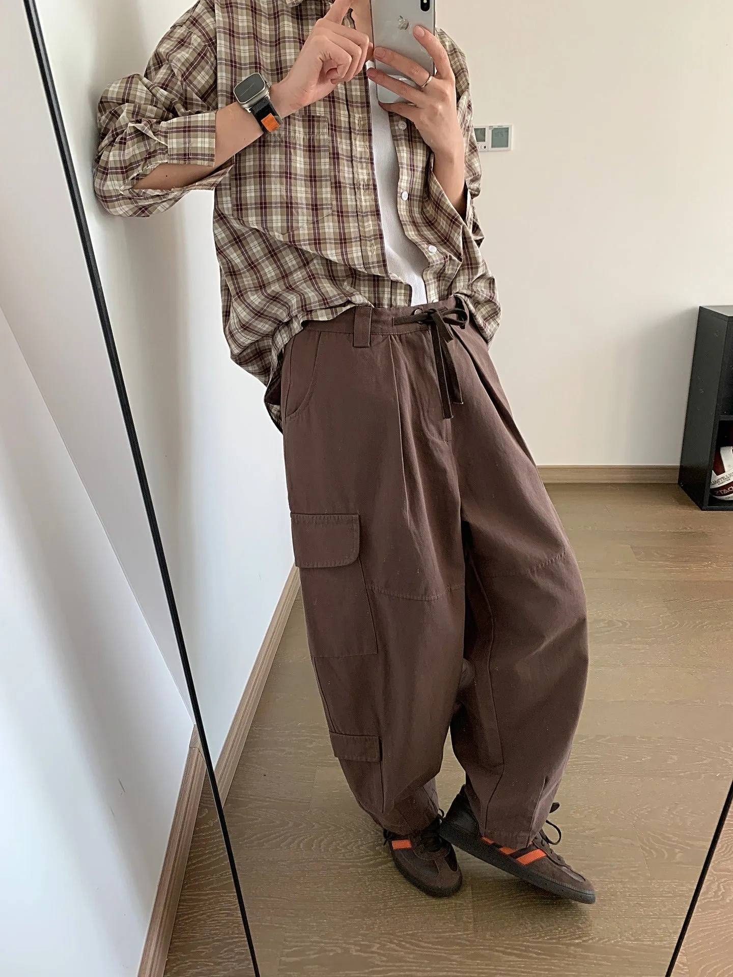 Men's Retro Loose Wide-Leg Cargo Pants