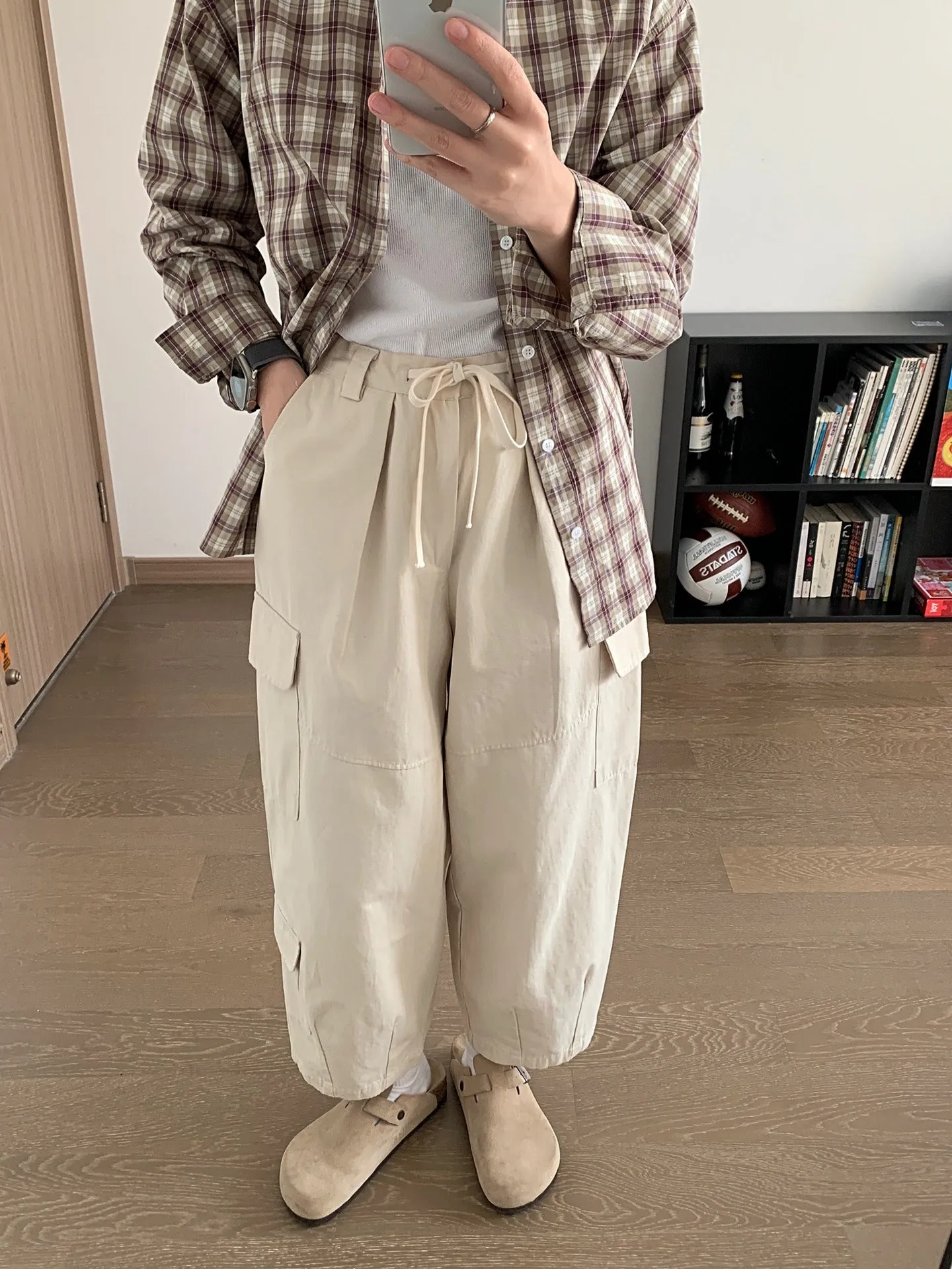 Men's Retro Loose Wide-Leg Cargo Pants