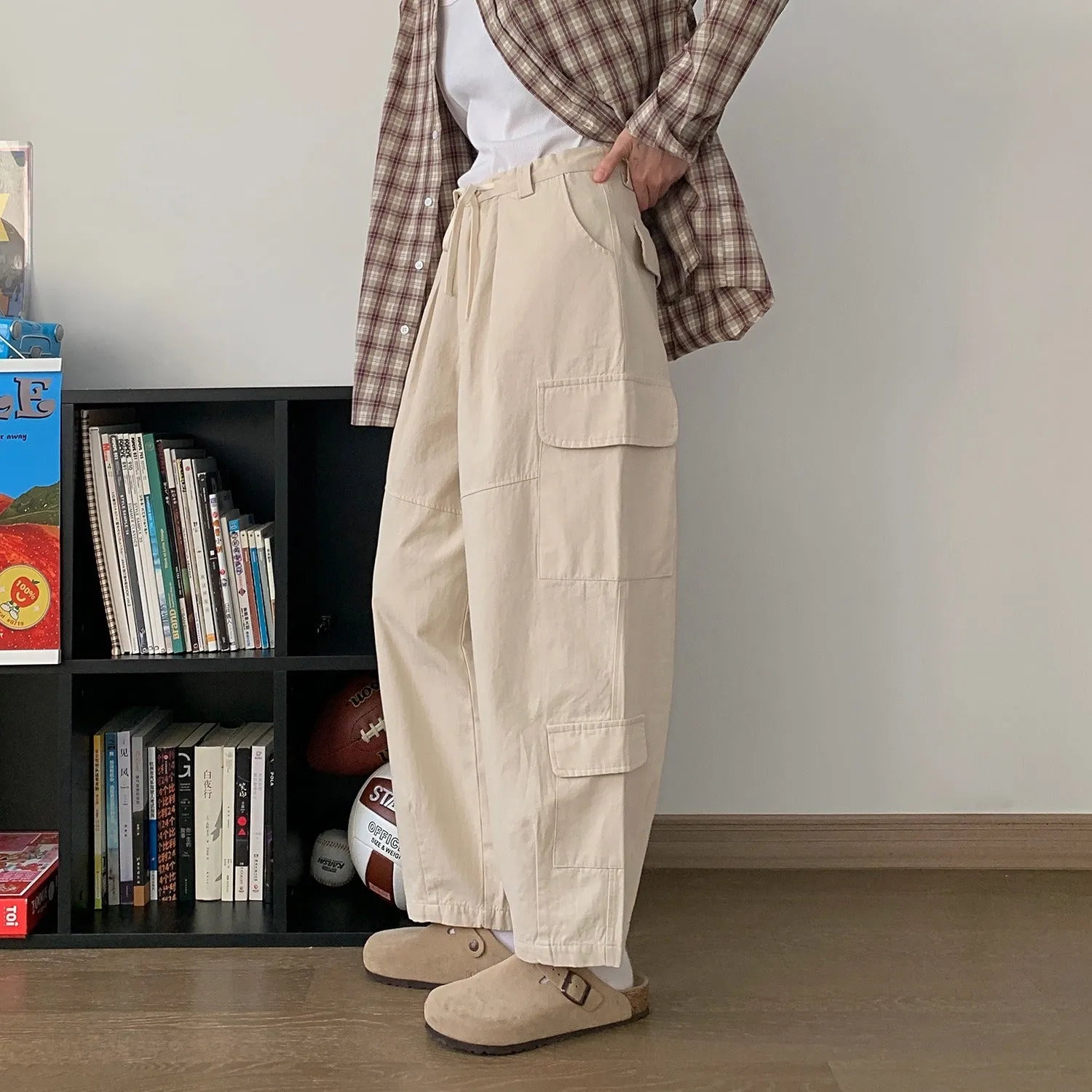 Men's Retro Loose Wide-Leg Cargo Pants