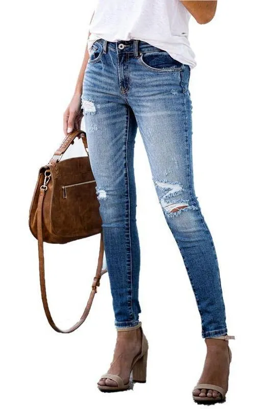 Mid Waist Stretch Jeans