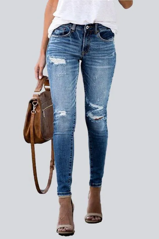 Mid Waist Stretch Jeans