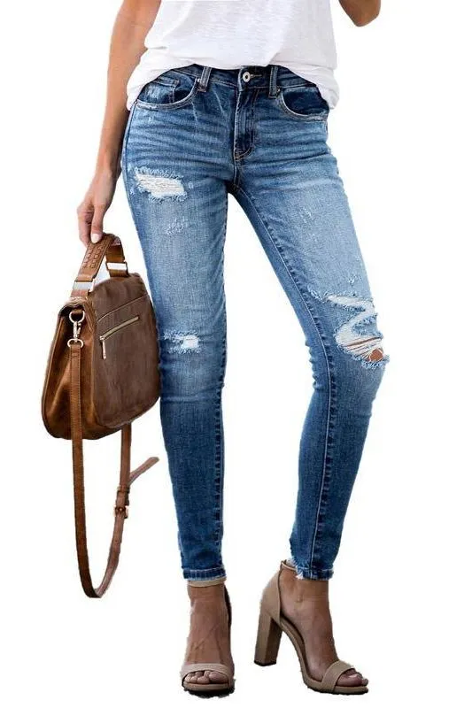 Mid Waist Stretch Jeans