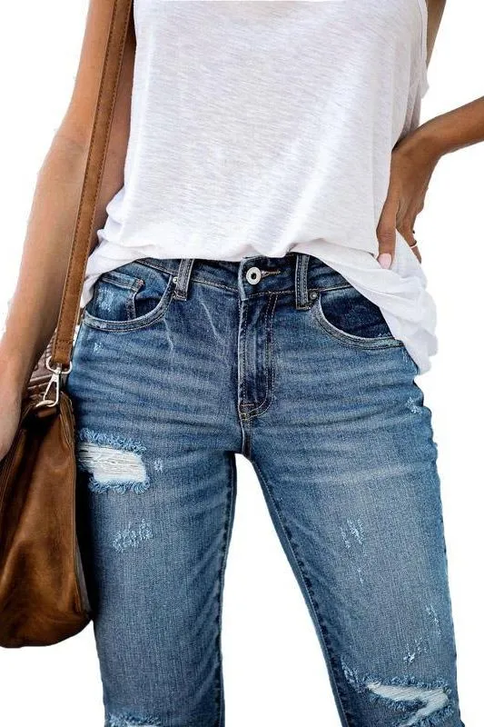 Mid Waist Stretch Jeans