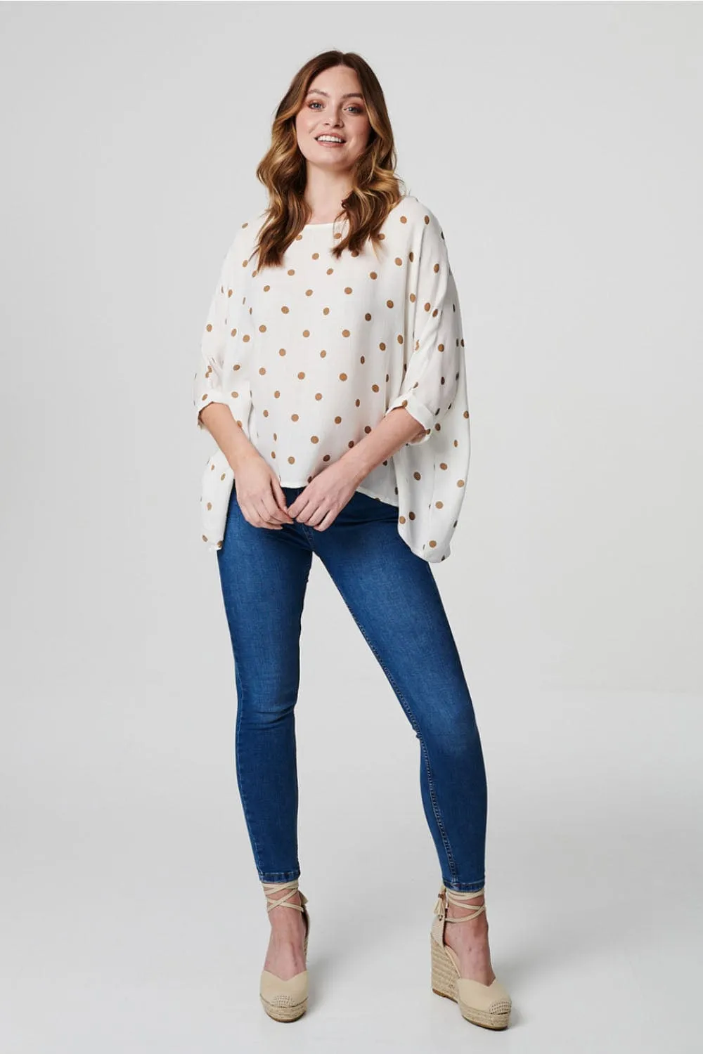 Polka Dot Oversized Blouse