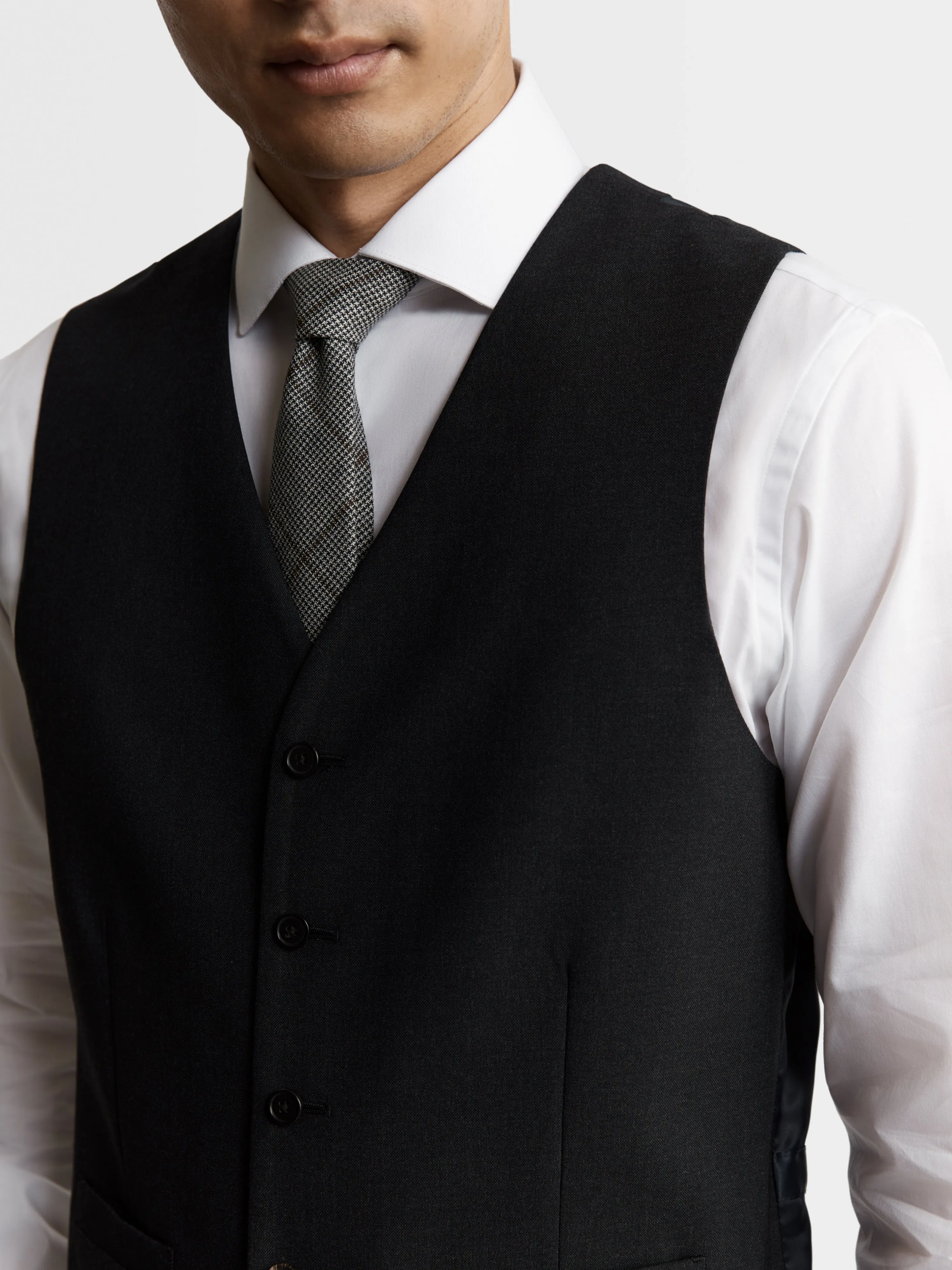 Ronnie Italian Luxury Slim Charcoal Waistcoat