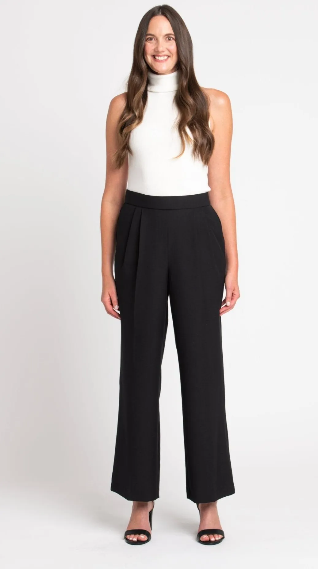 Roz & Ali Pleated Wide Leg Trouser Pants