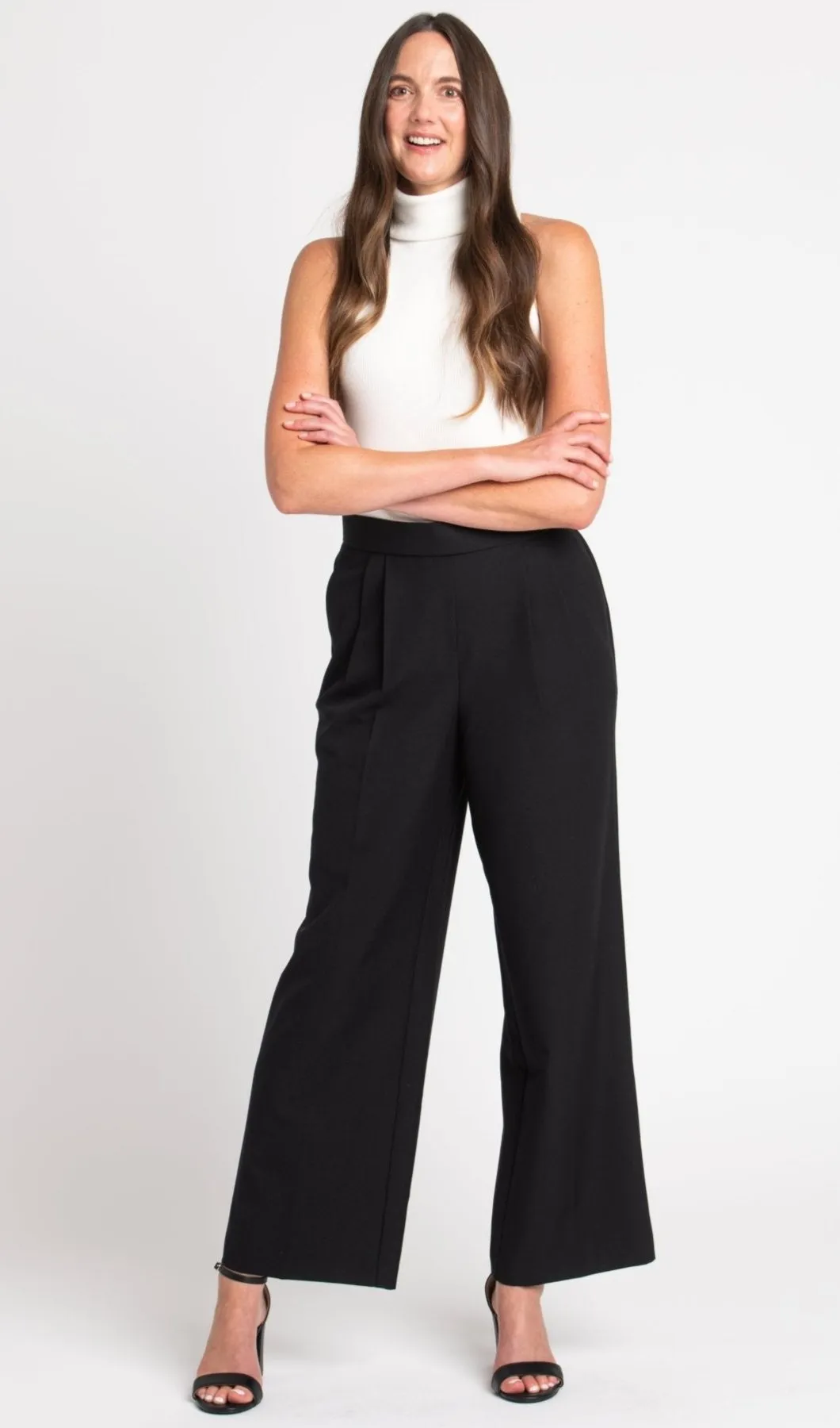 Roz & Ali Pleated Wide Leg Trouser Pants