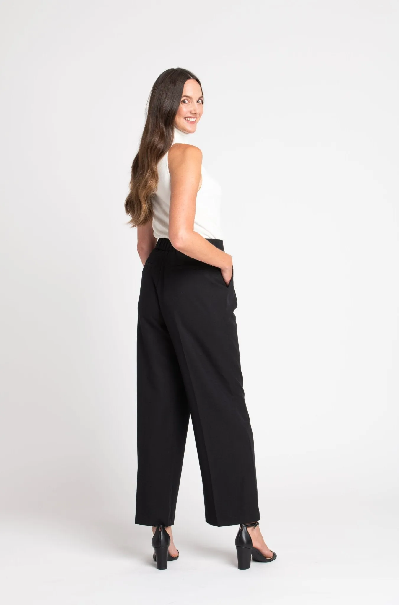 Roz & Ali Pleated Wide Leg Trouser Pants