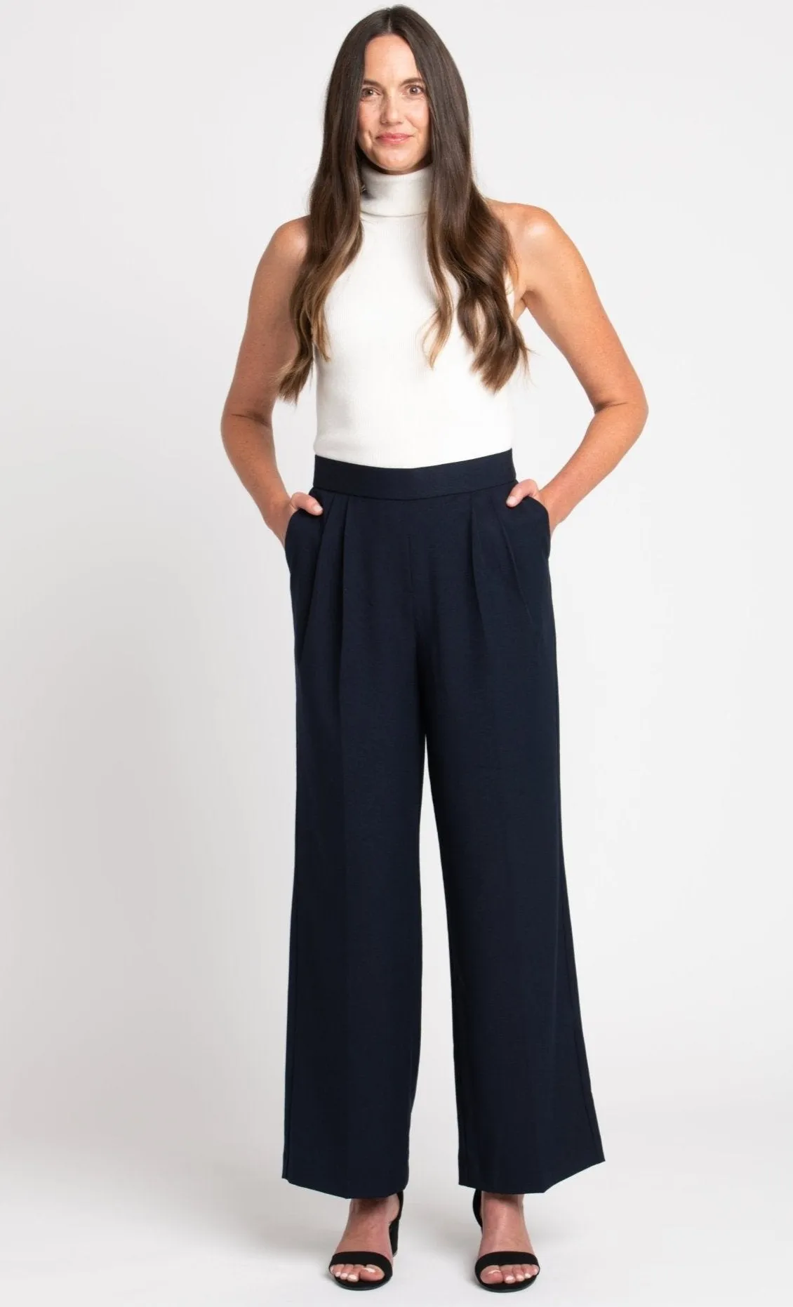 Roz & Ali Pleated Wide Leg Trouser Pants