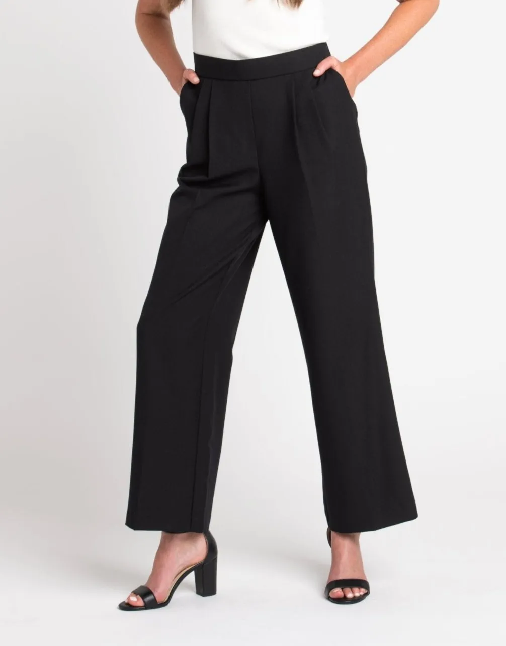 Roz & Ali Pleated Wide Leg Trouser Pants