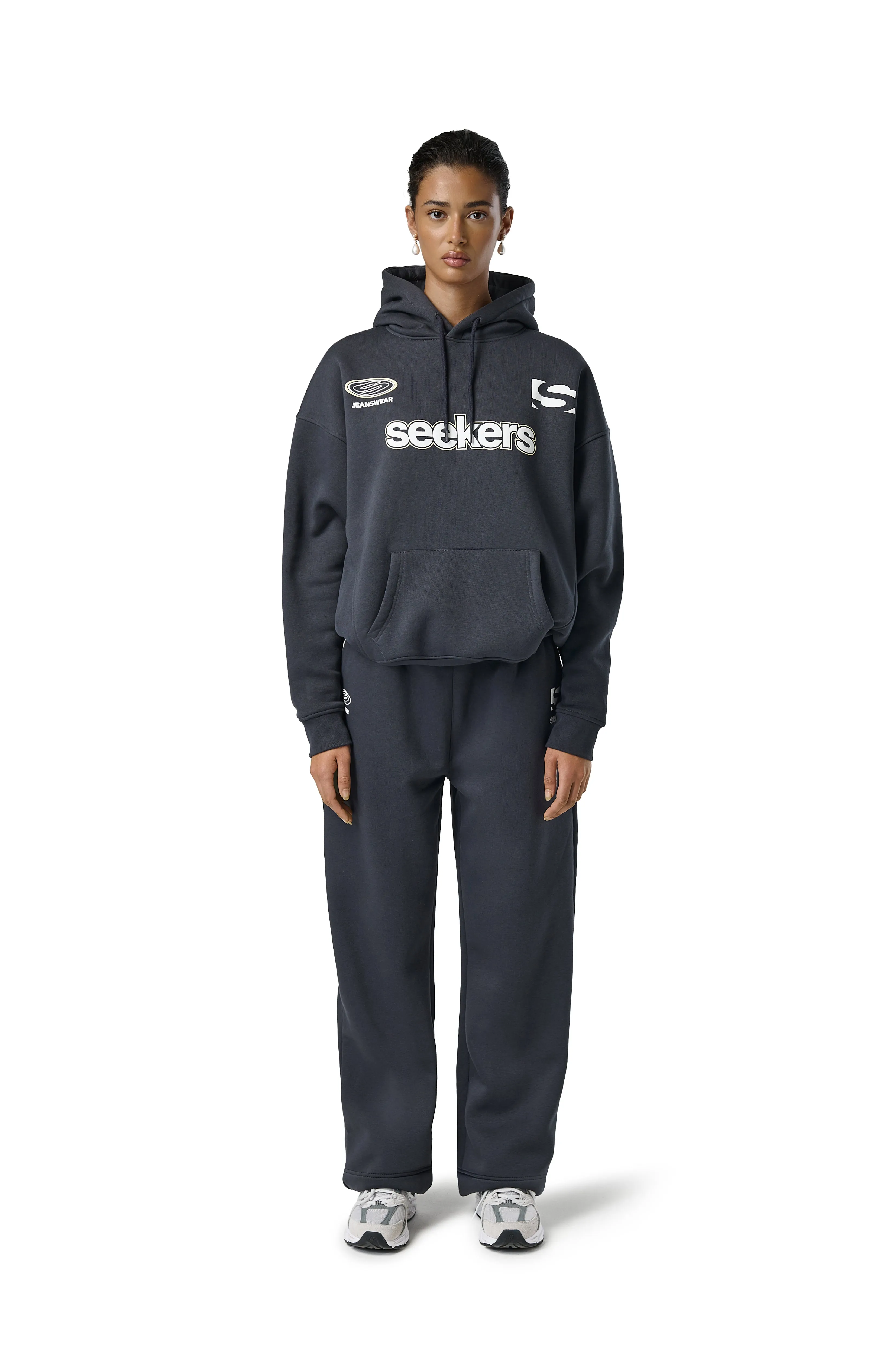 Seekers Motif Wide Leg Sweatpants in Skipper