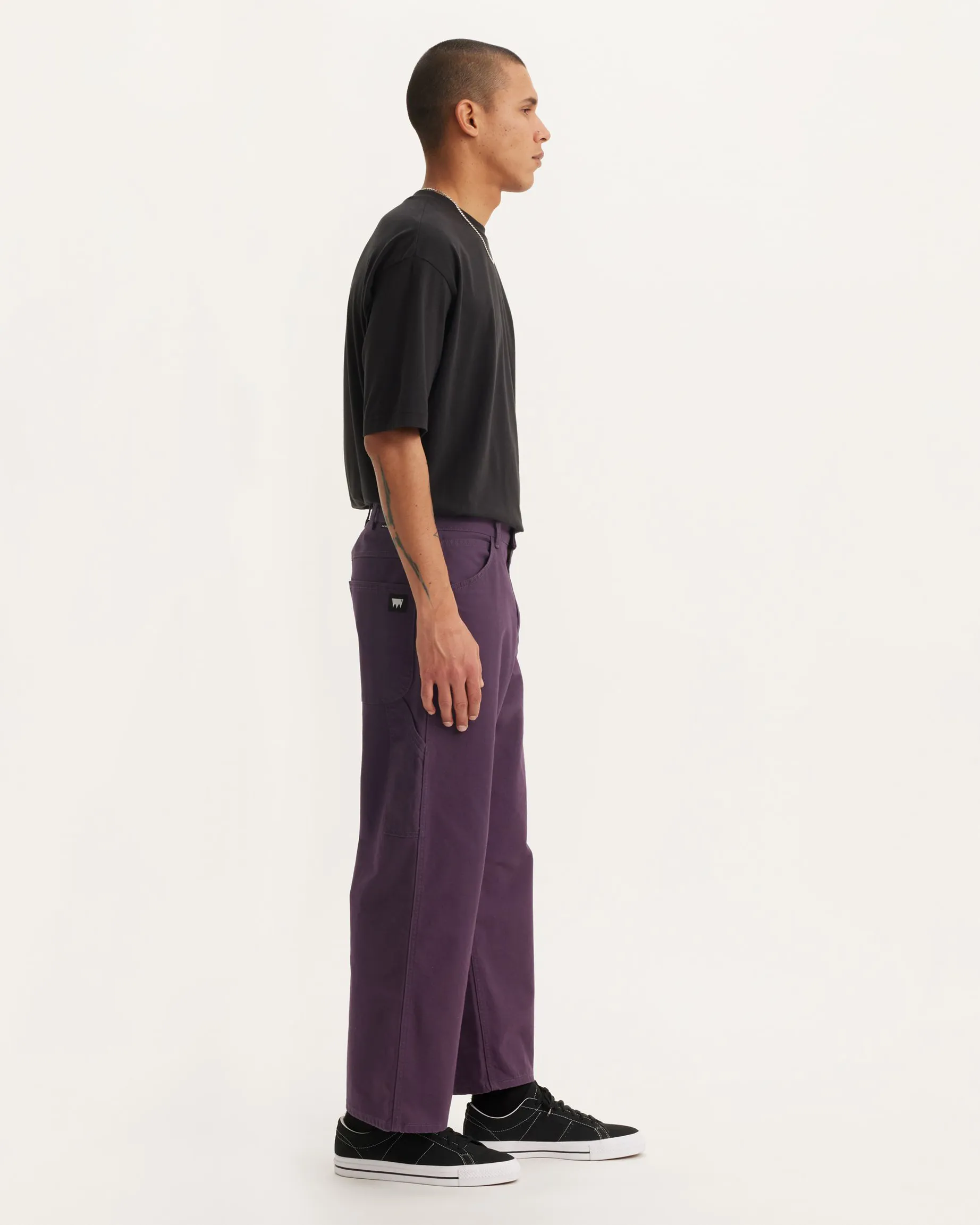 Skate Cropped Carpenter Trousers in Night Shade