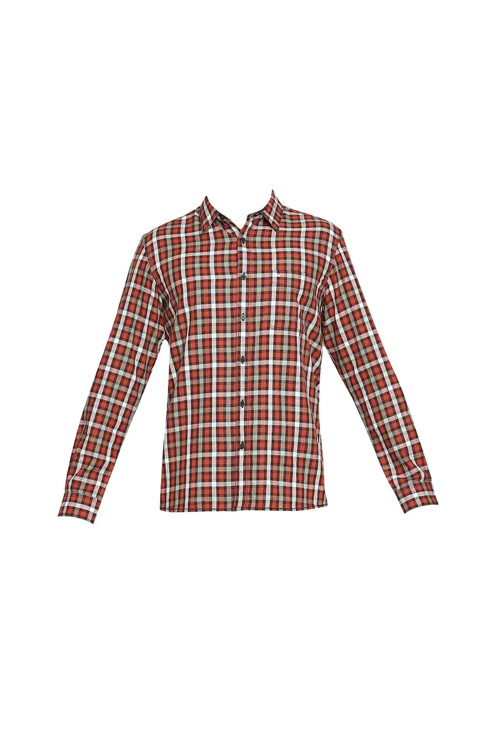 Slim Fit Slub Twill Checks Shirt Shirt