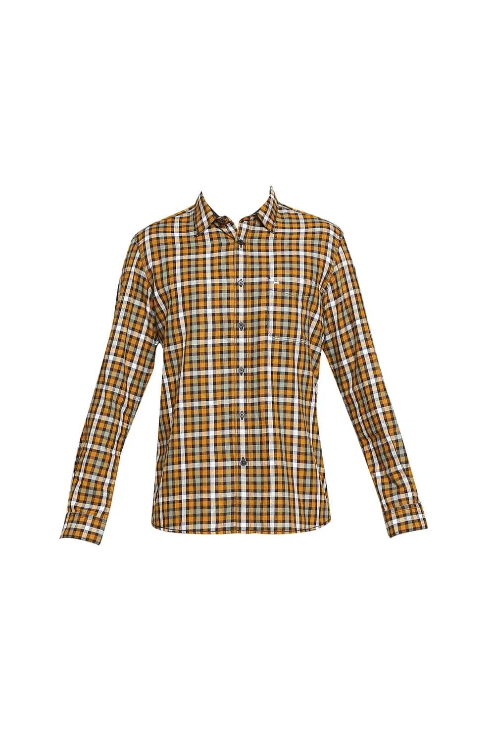 Slim Fit Slub Twill Checks Shirt Shirt