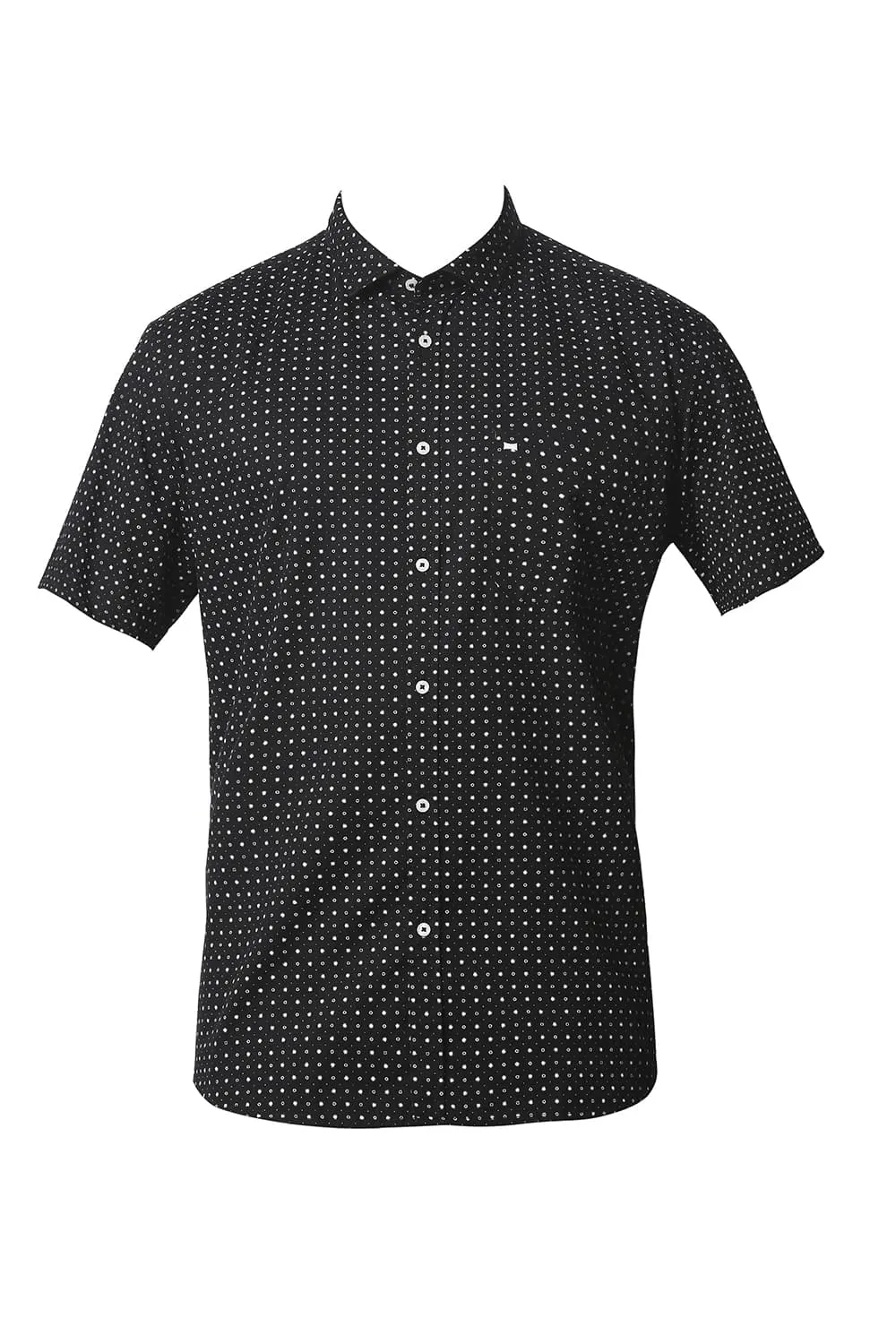 Slim Fit Twill Printed Halfsleeves Shirt