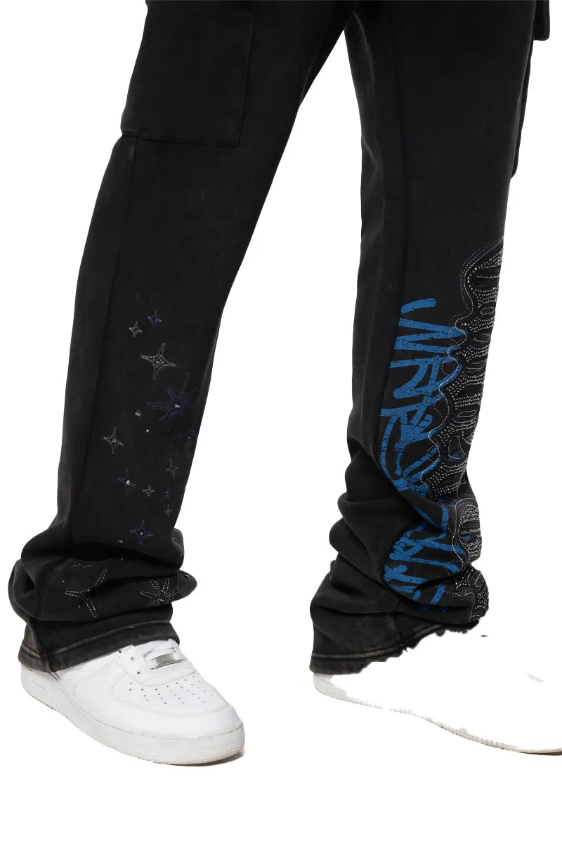 Smoke Rise Men's Rhinestone Dystopia Fleece Sweatpants