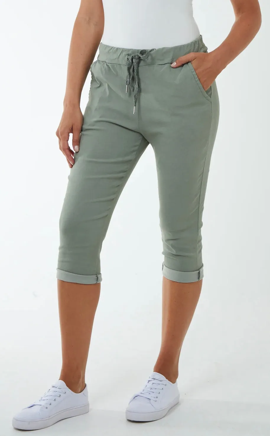 Super Stretchy Drawstring Capri Trousers (10 Colours)