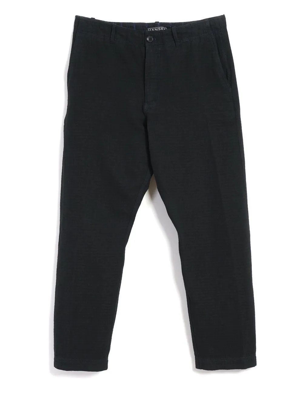 TRYGVE | Wide Cut Cropped Trousers | Black