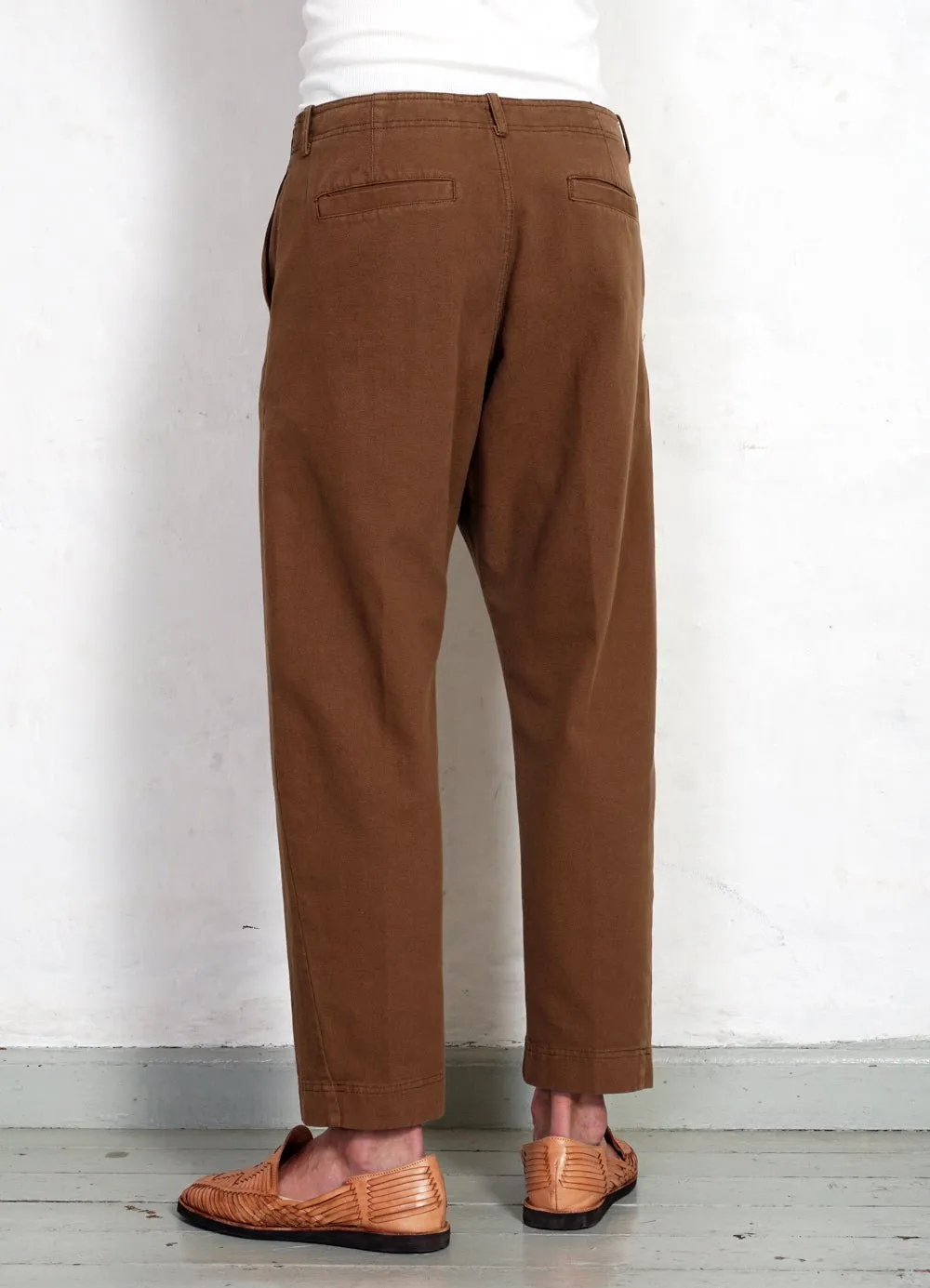 TRYGVE | Wide Cut Cropped Trousers | Terra