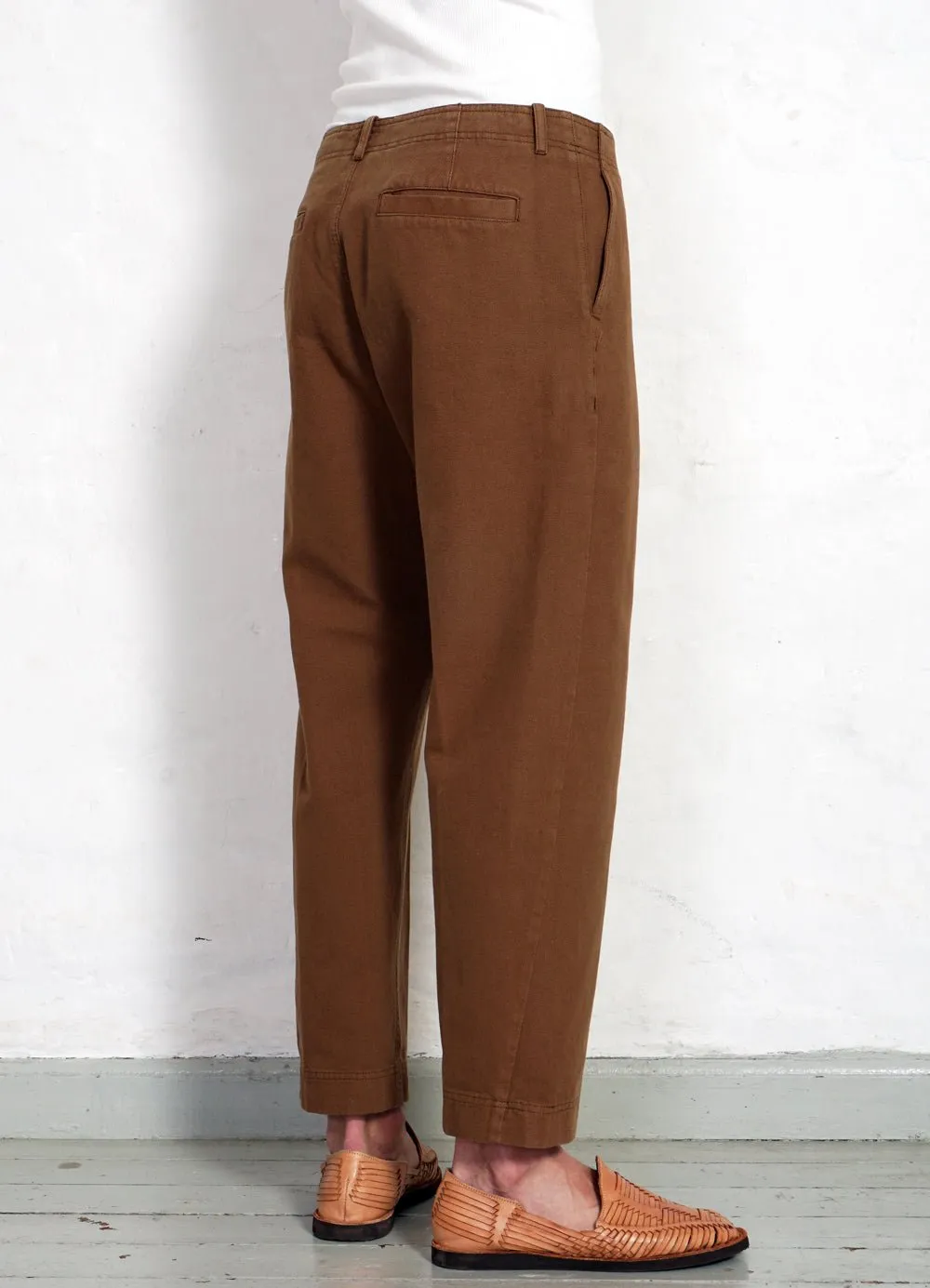 TRYGVE | Wide Cut Cropped Trousers | Terra