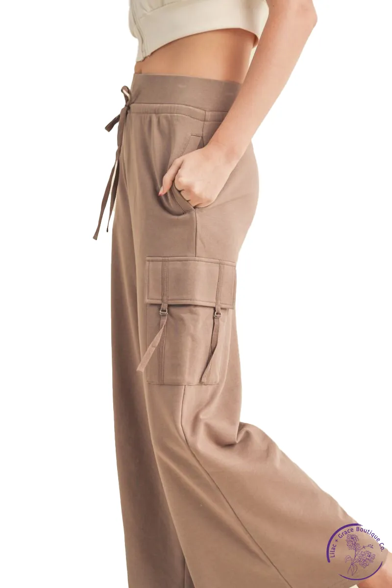 Urban Mocha Wide Leg Cargo Pants