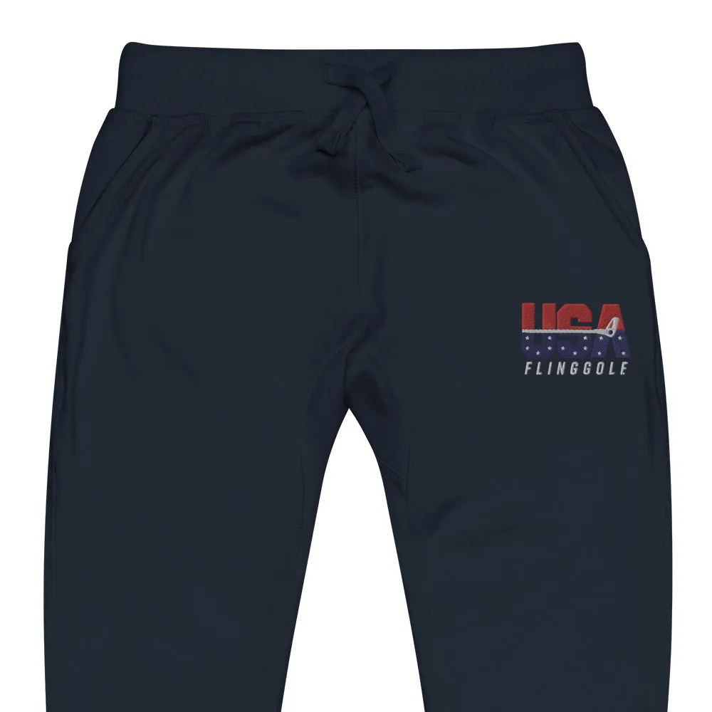 USA FlingGolf Unisex Fleece Sweatpants (Dark)