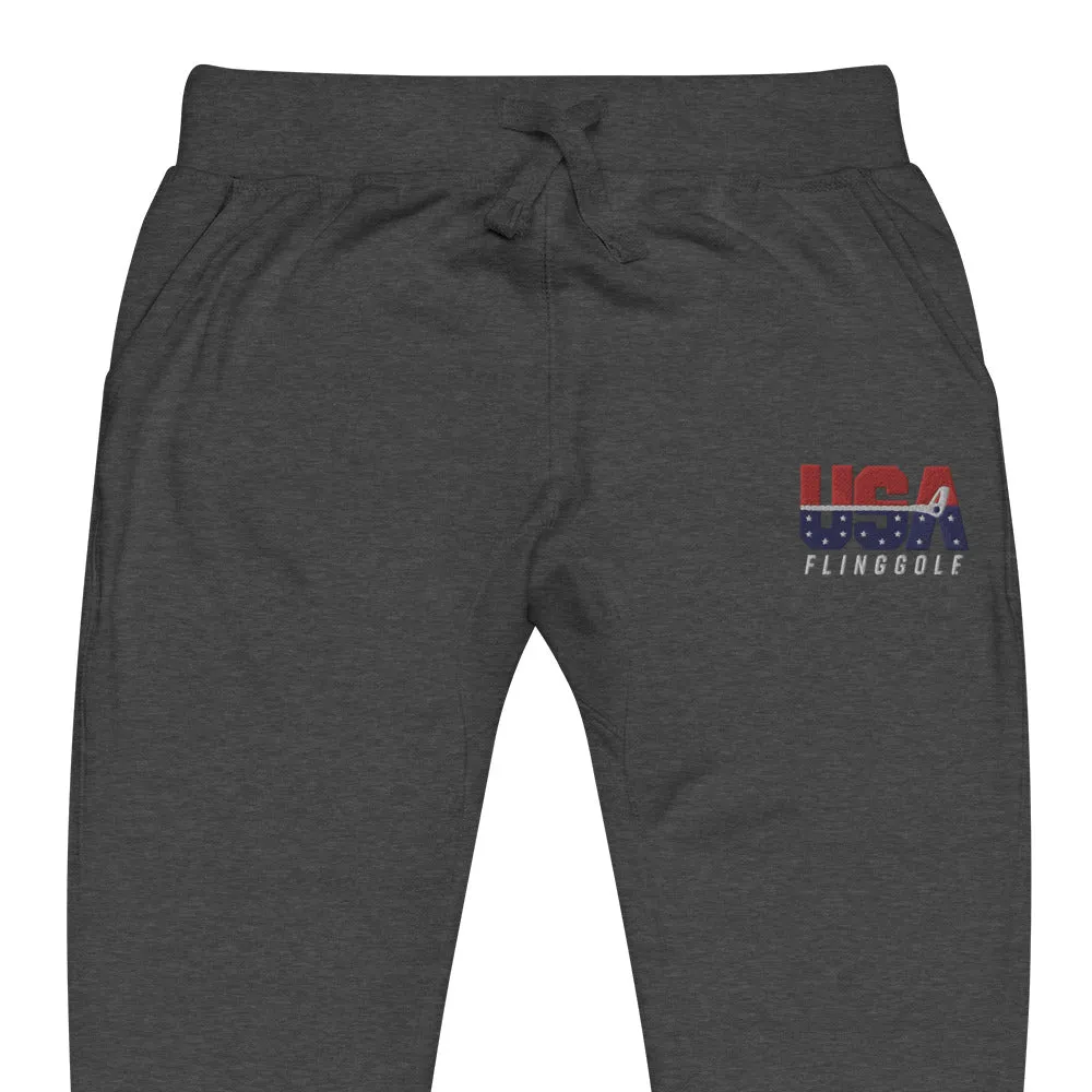 USA FlingGolf Unisex Fleece Sweatpants (Dark)