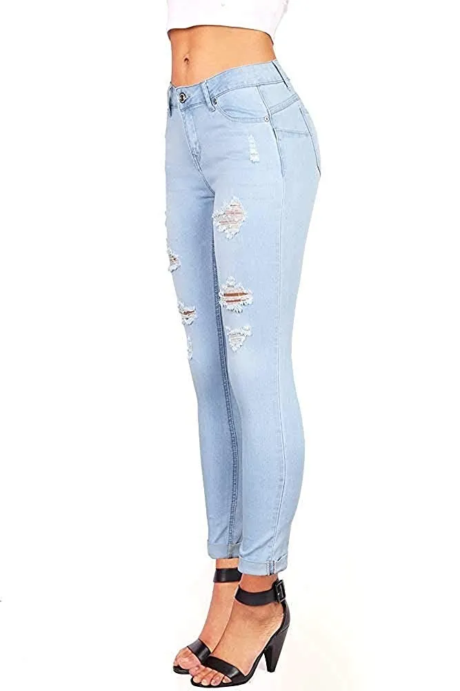 Wax Women's Push-Up 27" Skinny Jean w/ Destruction