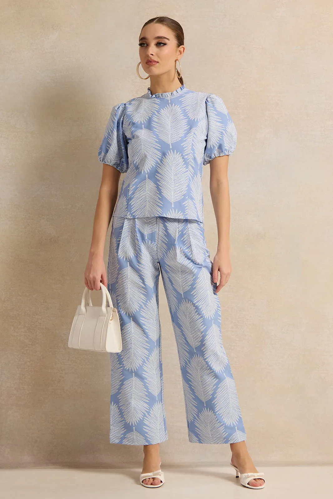 Women Blue Printed Pants