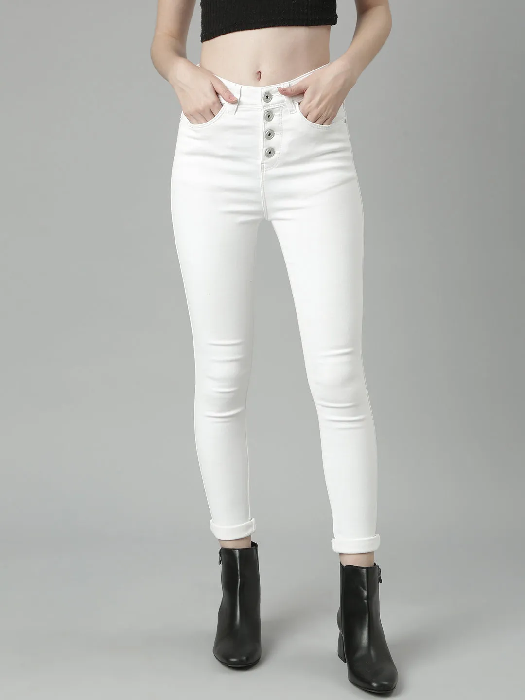 Women White Denim Jeans